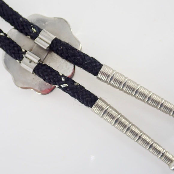 Pirate Bolo Neck Tie Western Cowboy Black & Silver Tone excellent condition - Picture 5 of 8